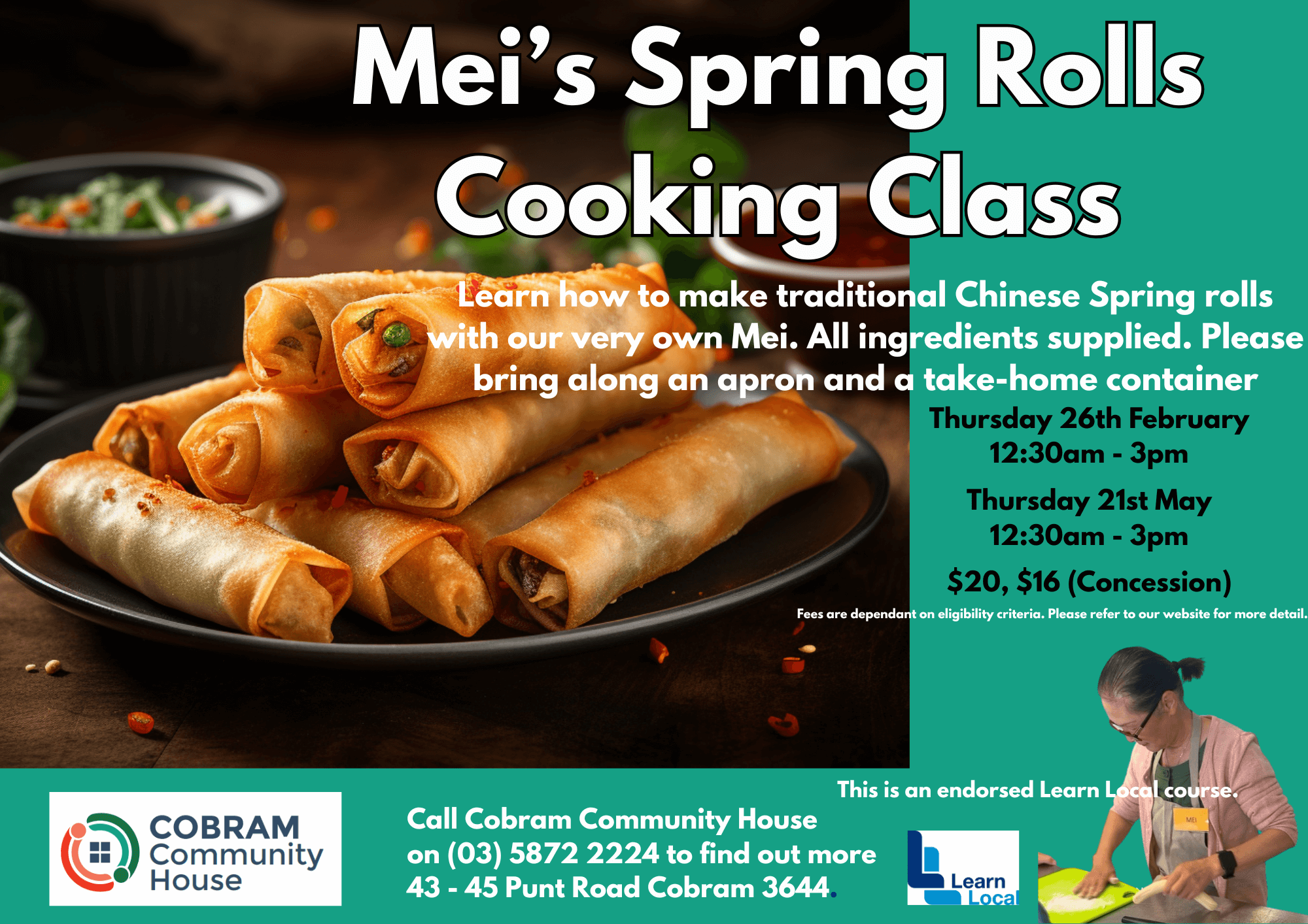 An image of a plate of cooked spring rolls