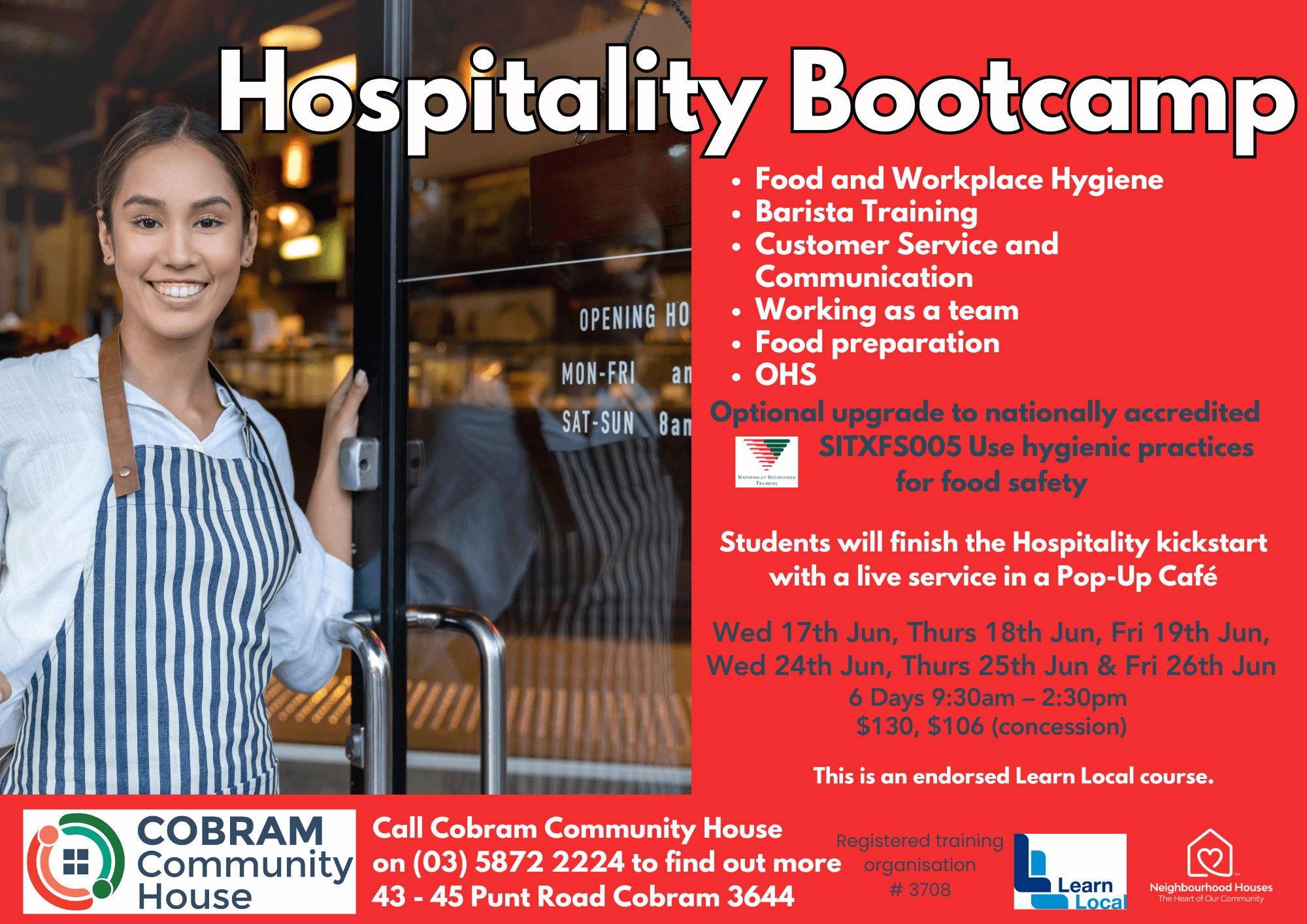 An image of a young female standing in front of a coffee machine.